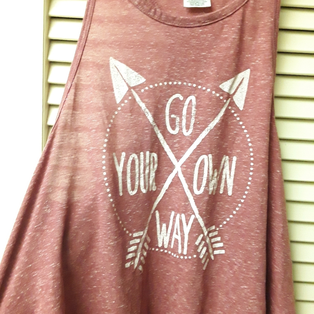 Go Your Own Way Mauve Boho Tank burnout M